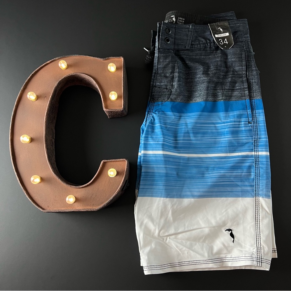South & Co Men Board Shorts Swim trunks Live Free Rio De Janeiro